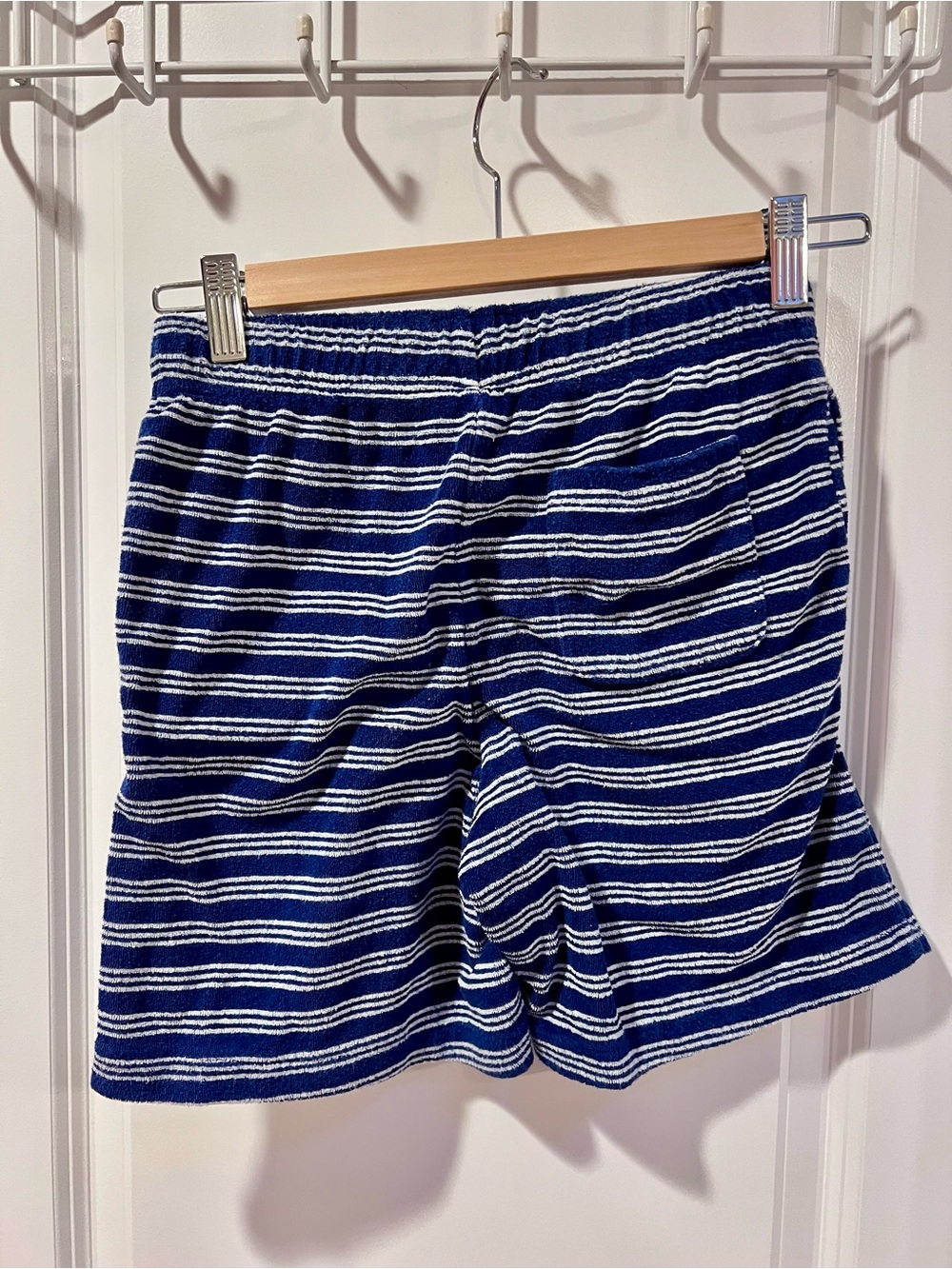 Janie and Jack Blue & White Striped Terry Pull-On Short (Boys) - Picture 2 of 4